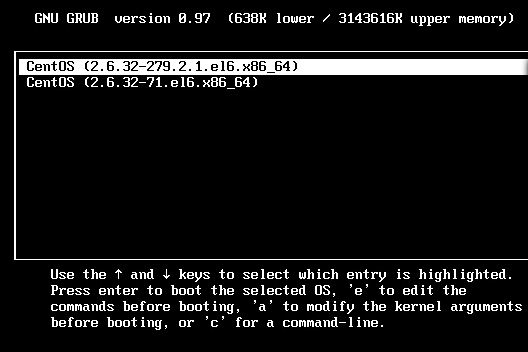 Boot CentOS in Single User Mode - Select Kernel 